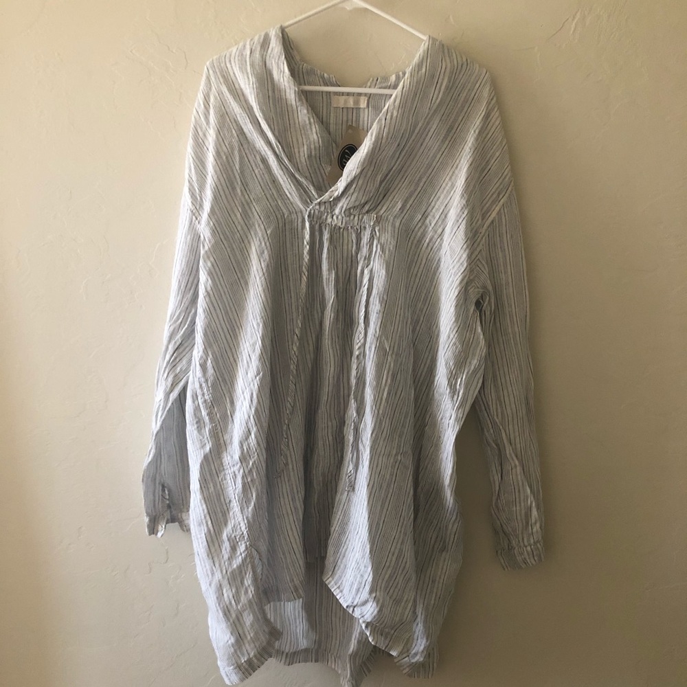 CP Shades linen tunic top/coverup